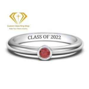 Single Stone Senior Ring, Handmade 925 Sterling Silver Gift