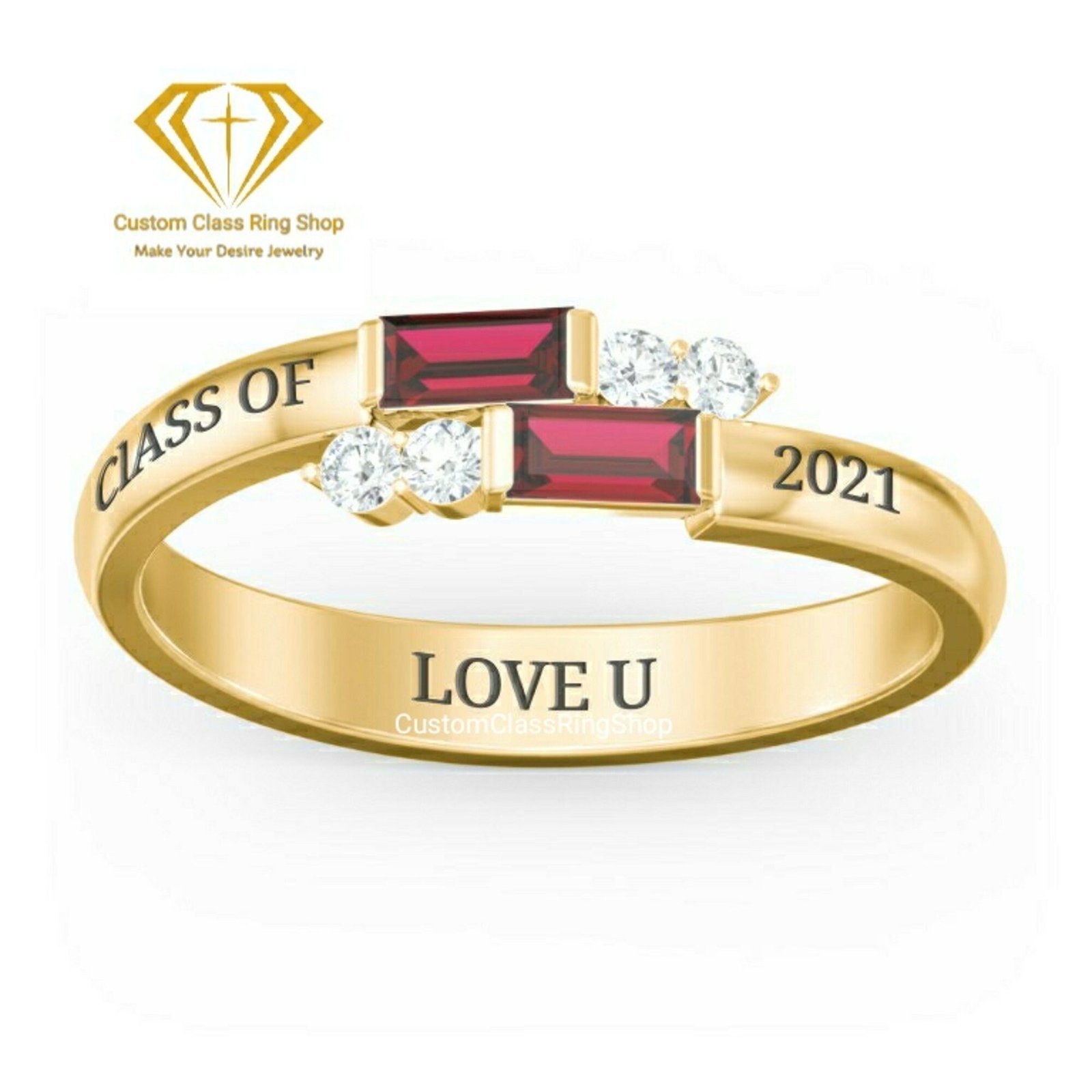 Heritage Senior Ring for Women, Square Stone Sterling Silver - Image 2
