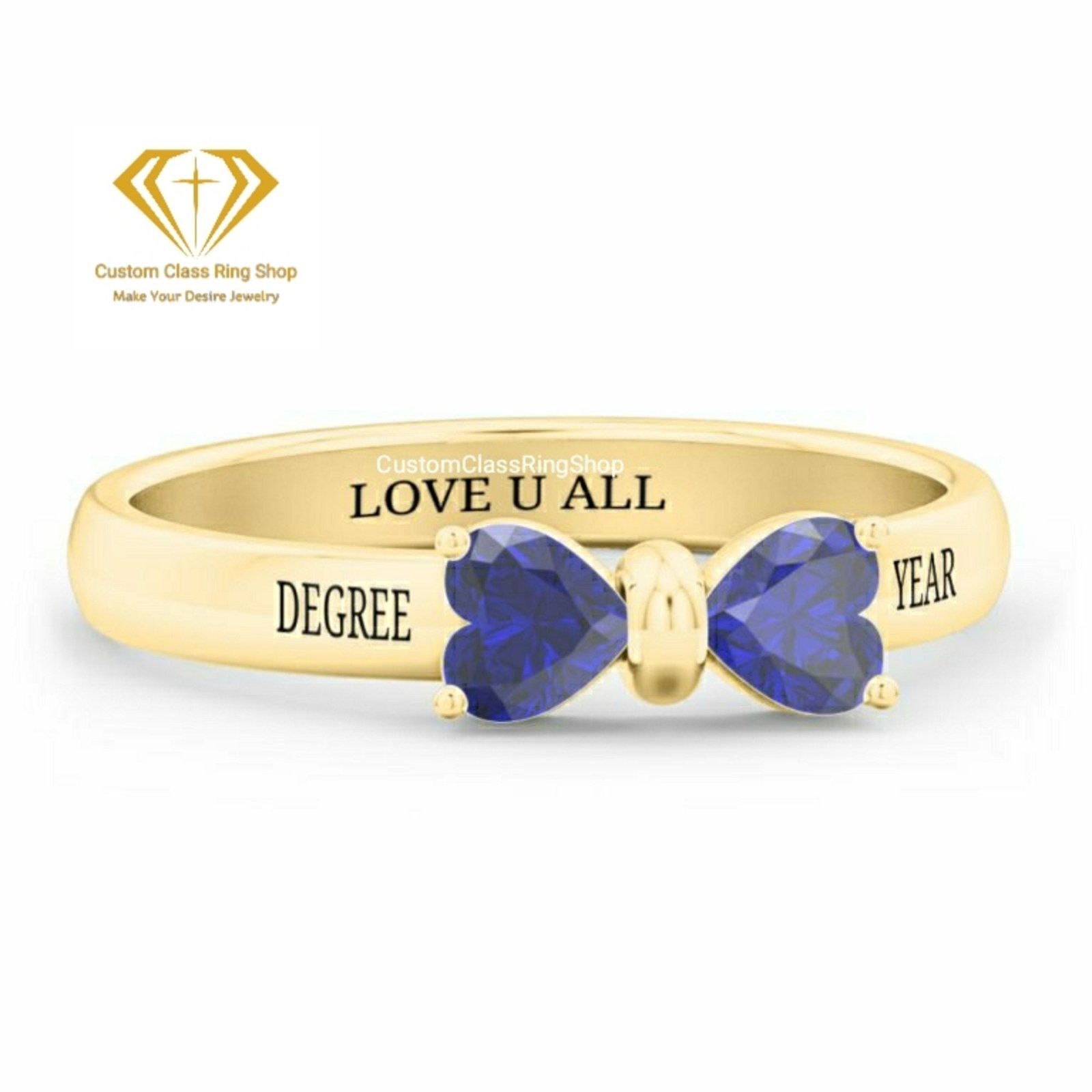 Heart Class Ring for Students, Personalized 925 Silver Gift for Her - Image 3