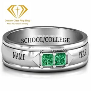 Blossom Graduation Ring for Her, Square Stone 925 Silver