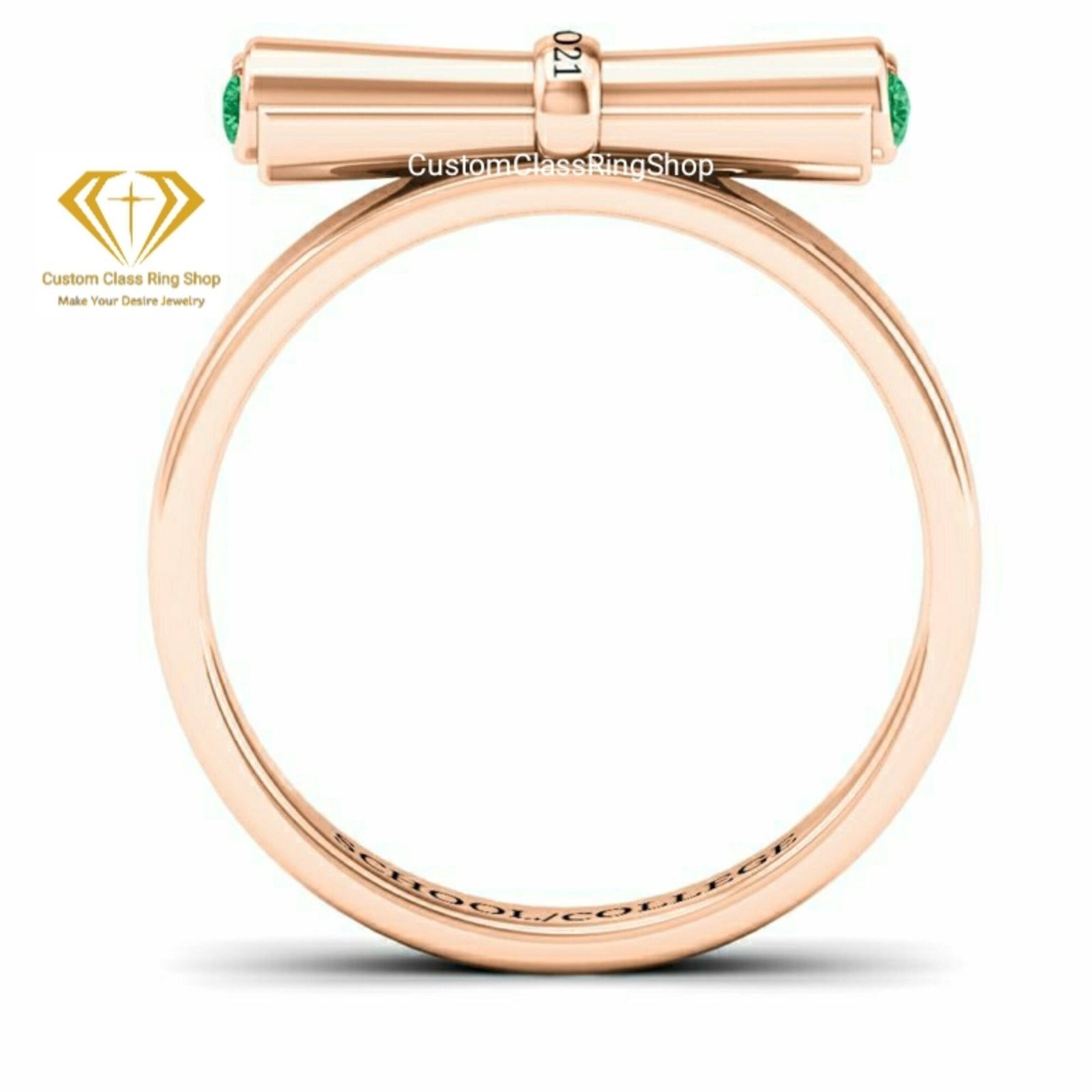 University Graduation Ring with Round Stone, 925 Silver Gift - Image 8