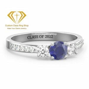 Delicate Round Grad Ring for Women, Solid Gold or Sterling Silver