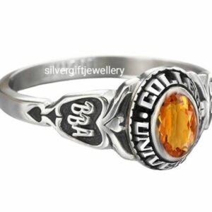 Graceful High School Senior Ring for Her, 925 Silver