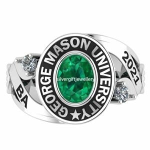 Class Graduation Ring for Her, Heritage High School 925 Silver