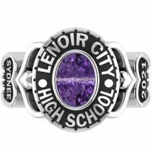 Handcrafted High School Ring, Classic Graduation Gift 925 Silver