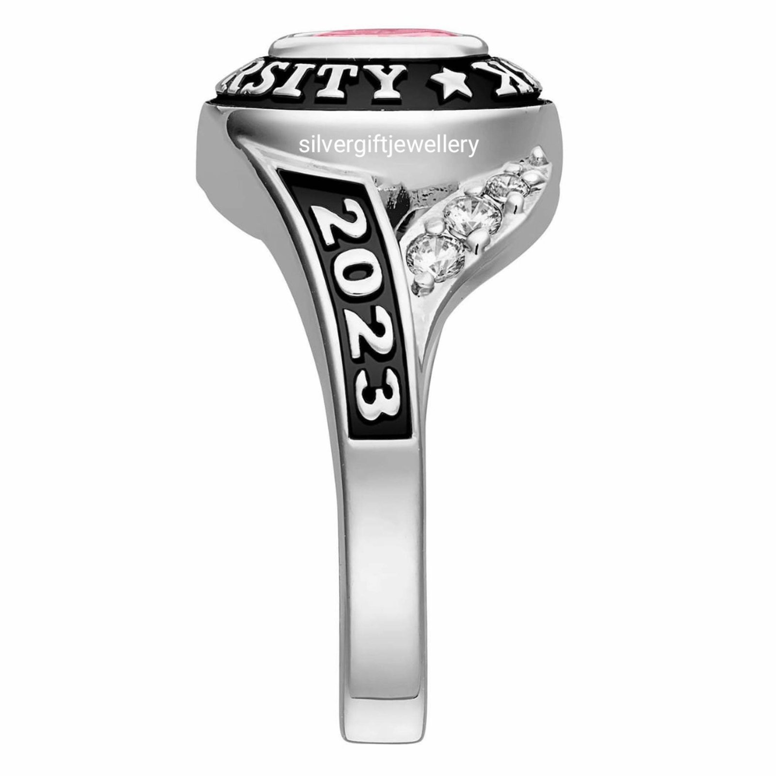College Senior Ring for Her, New Design 925 Silver Graduation Gift - Image 4