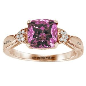 Rose Gold Plated Class Ring, Senior Ring Any Year 925 Silver