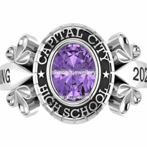 Dainty Grad Ring for Her, Light Personalized 925 Silver