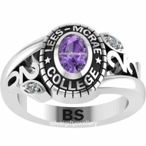 College Graduation Ring Gift, Personalized 925 Silver Class Ring