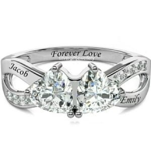 School Name Class Ring, Personalized High School 925 Silver