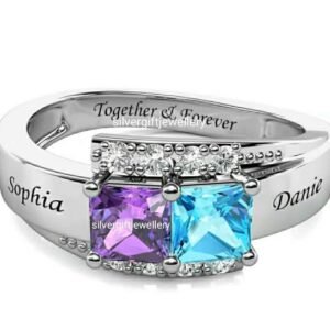 Gemstone Graduation Ring for Her, Custom Color 925 Silver