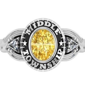 Custom Class Ring for Her, Graceful 925 Silver Grad Gift