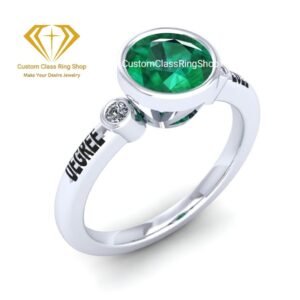 Accent Stone Graduation Ring, Solid Gold or Sterling Silver