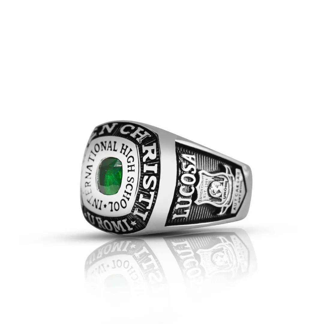 High School Ring for Boys, Strong Senior Ring 925 Silver - Image 2