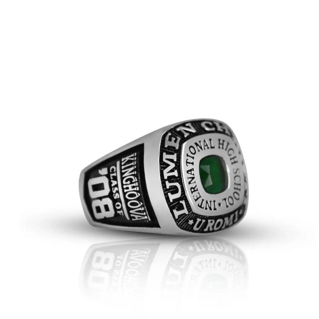 High School Ring for Boys, Strong Senior Ring 925 Silver - Image 3