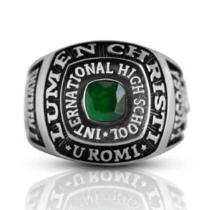 High School Ring for Boys, Strong Senior Ring 925 Silver
