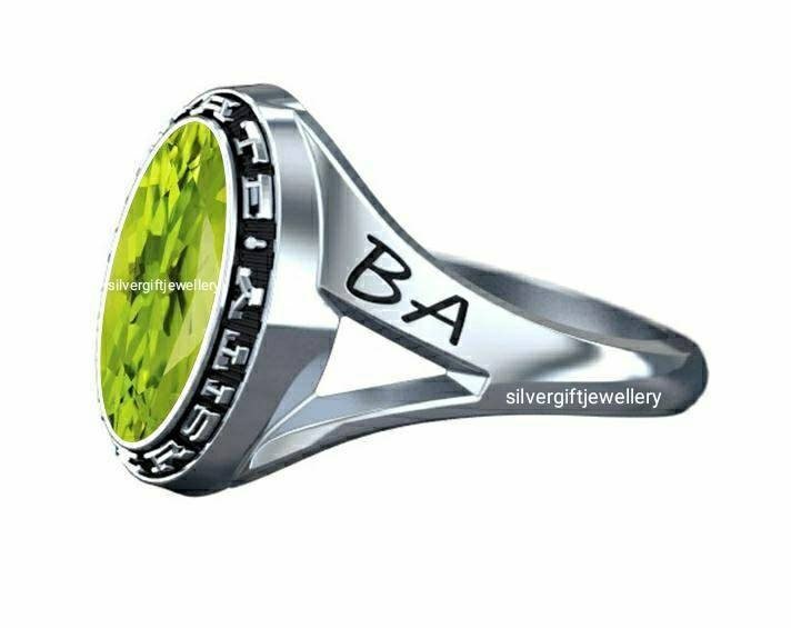 Graduation Gift Ring for Her, Personalized 925 Silver Class Ring