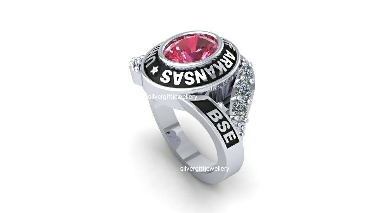 New Design Senior Ring for Her, High School Class Ring 925 Silver - Image 3
