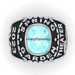 Traditional Heart Class Ring for Women, High School 925 Silver