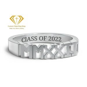 Engraved College Graduation Band, Handmade 925 Sterling Silver