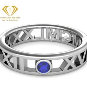 Roman Numeral Class Ring for College Graduates, 925 Silver