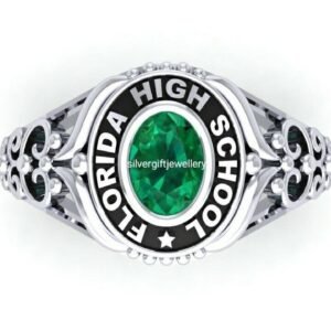 Holiday Gift Class Ring for Her, Personalized 925 Silver
