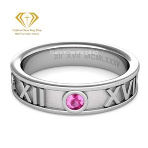 Roman Numeral Graduation Ring Gift, Handmade 925 Silver