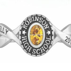 Affordable Class Ring for Her, Personalized 925 Silver Gift