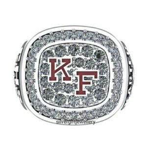 Moissanite Senior Ring, Traditional High School Class Ring 925 Silver