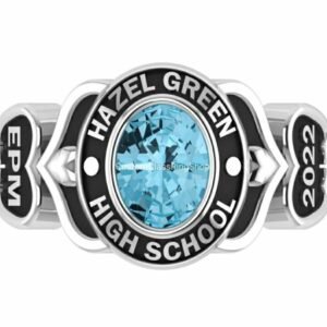 Simple Oval Graduation Ring, Personalized 925 Silver Gift