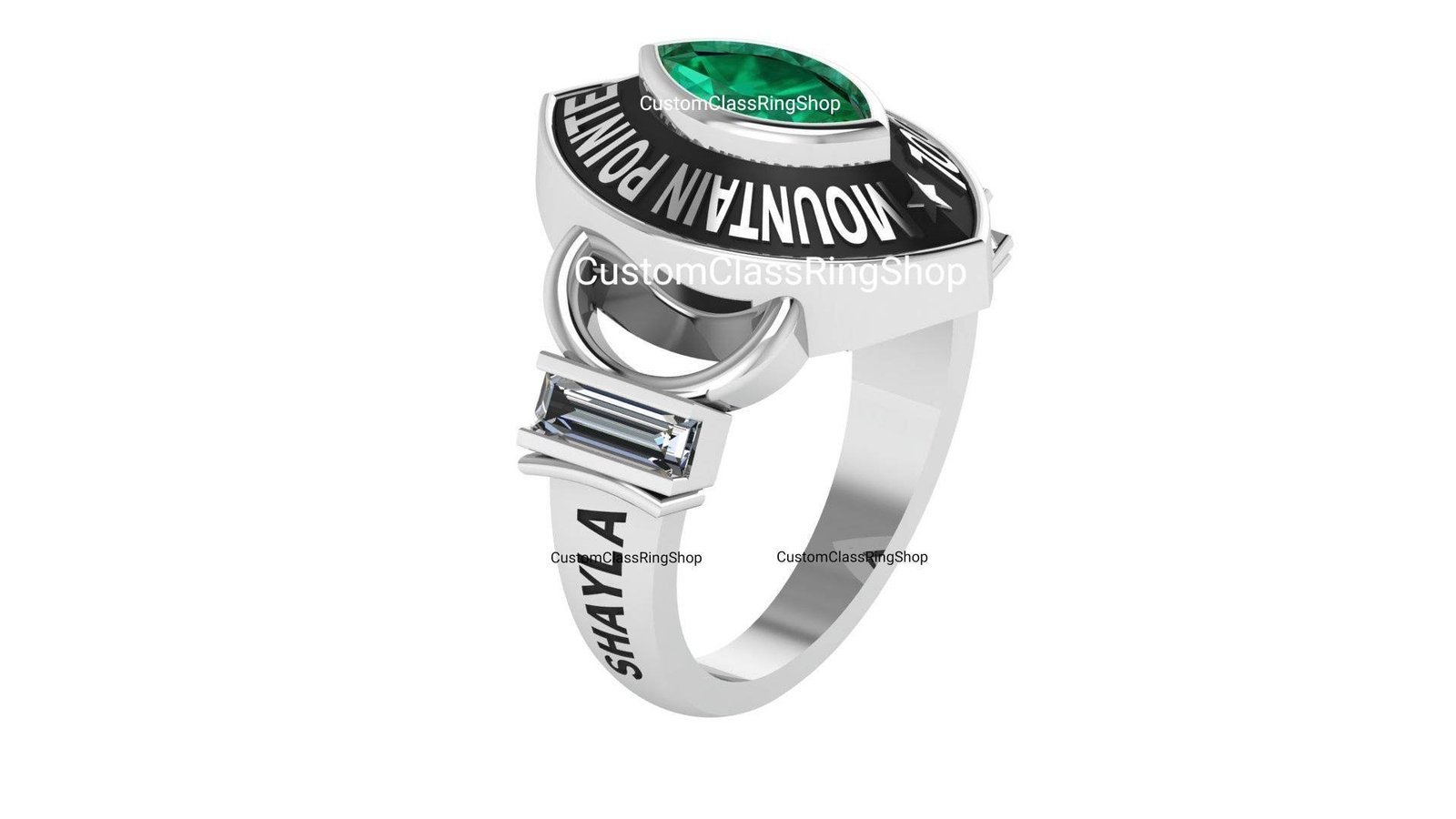 Marquise School Ring for Girls, Handmade 925 Silver Graduation Gift - Image 2