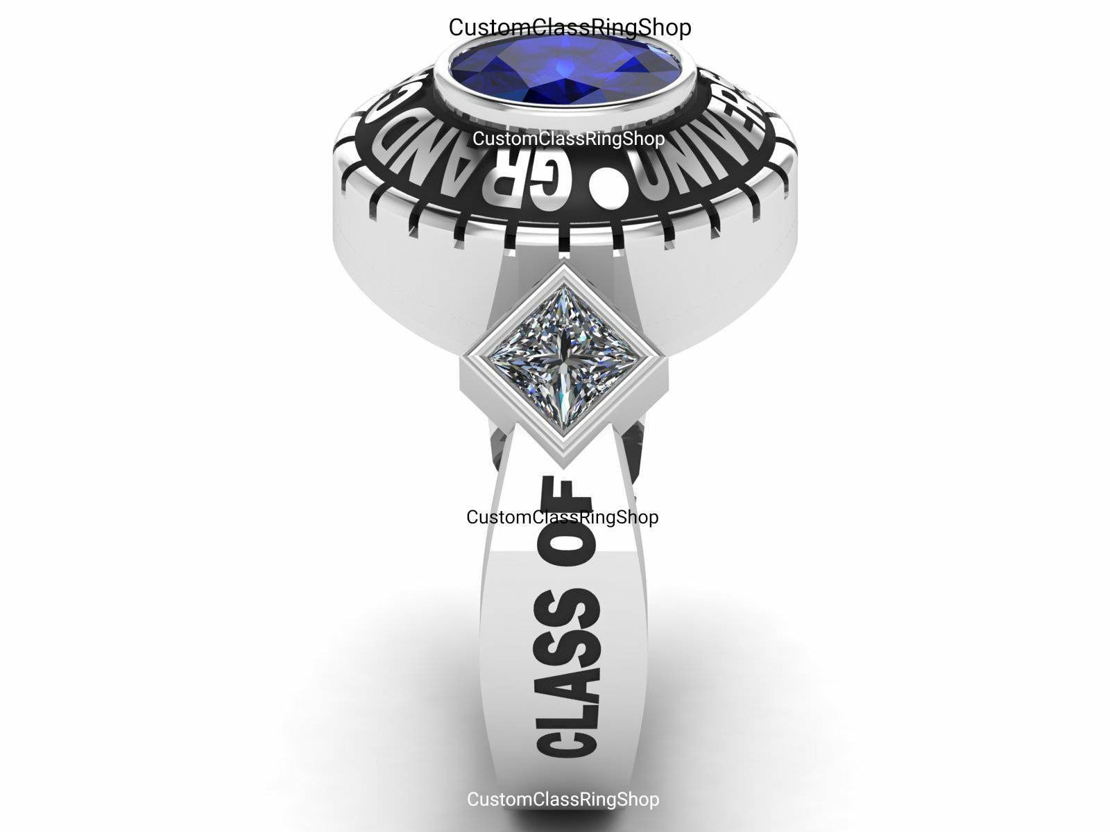 Signature Oval Class Ring for Her, Handmade 925 Sterling Silver - Image 6