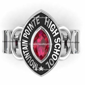 Marquise Graduation Ring, Personalized High School or University Gift