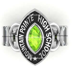 Marquise Senior Class Ring, Handmade 925 Sterling Silver Gift