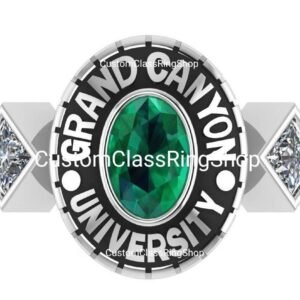 Everyday University Ring for Her, Oval Stone 925 Silver