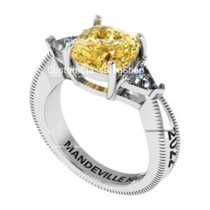 Dainty Cushion Graduation Ring for Women, 925 Silver Gift