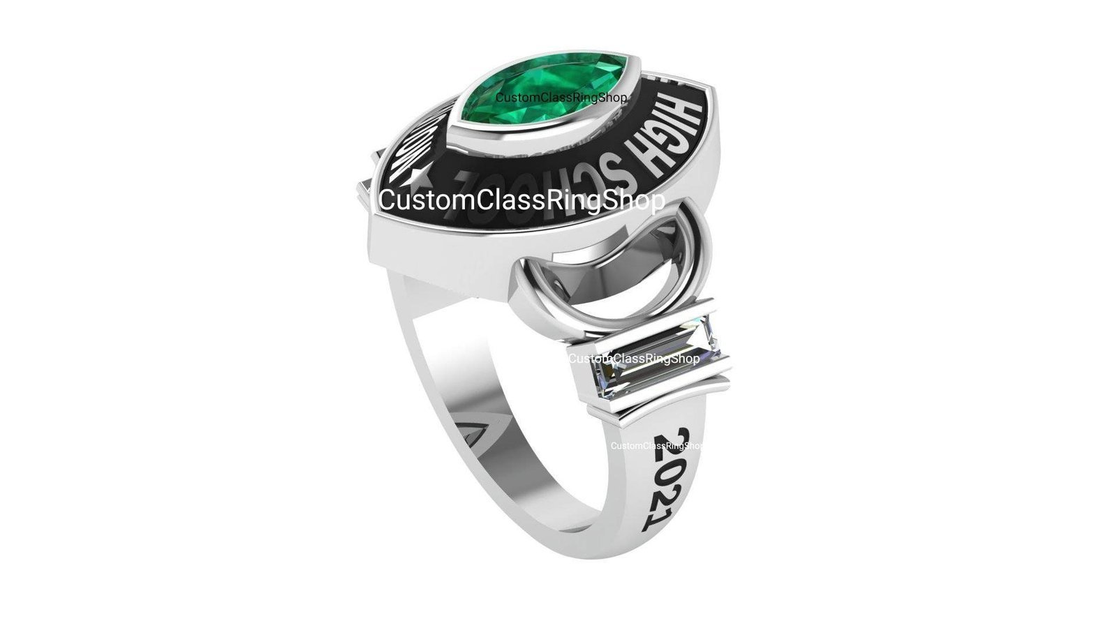 Marquise School Ring for Girls, Handmade 925 Silver Graduation Gift - Image 3