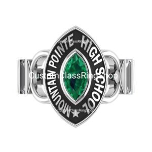 Marquise School Ring for Girls, Handmade 925 Silver Graduation Gift
