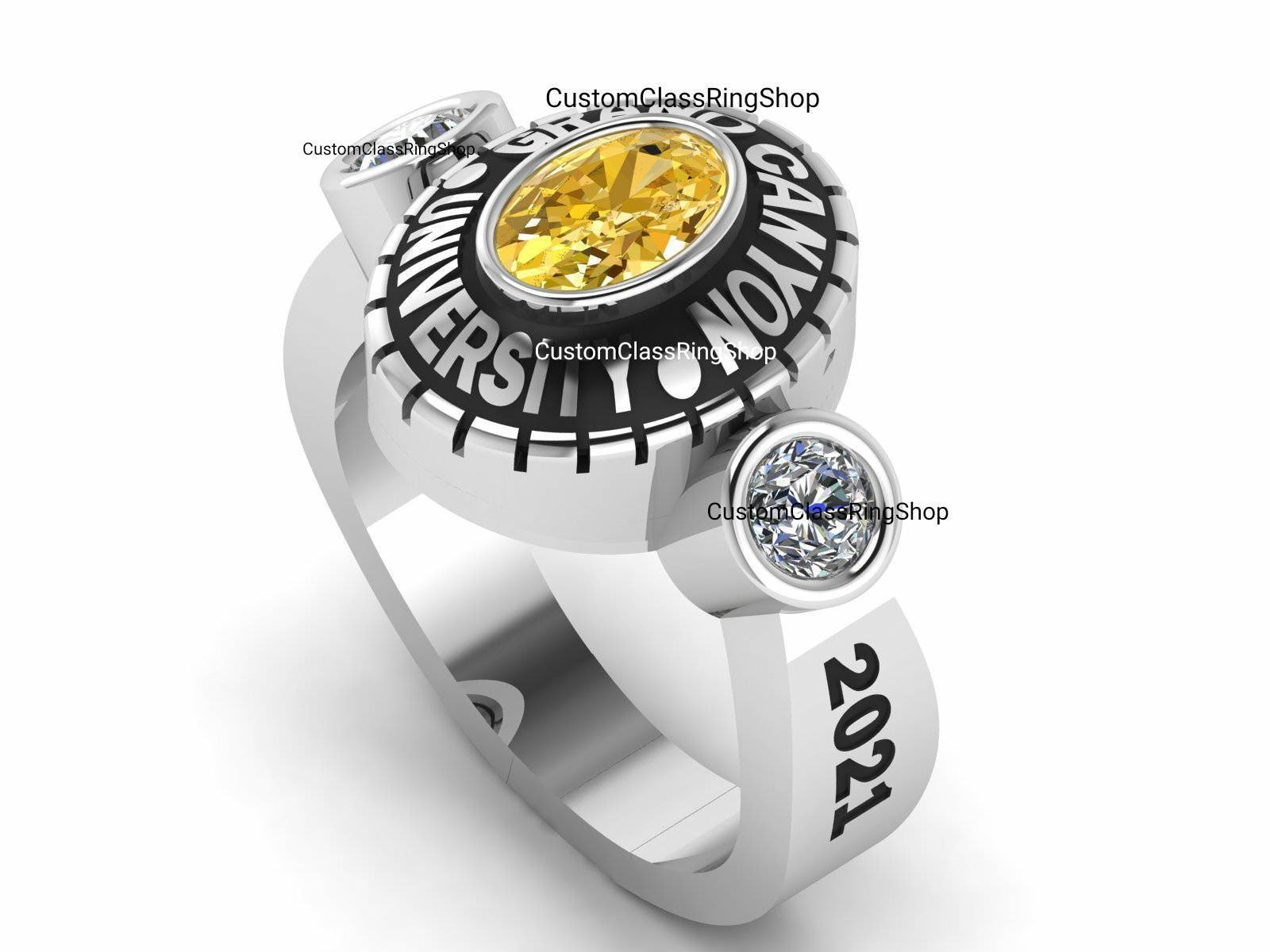Oval College Ring for Daughter, Affordable 925 Silver Grad Gift - Image 3