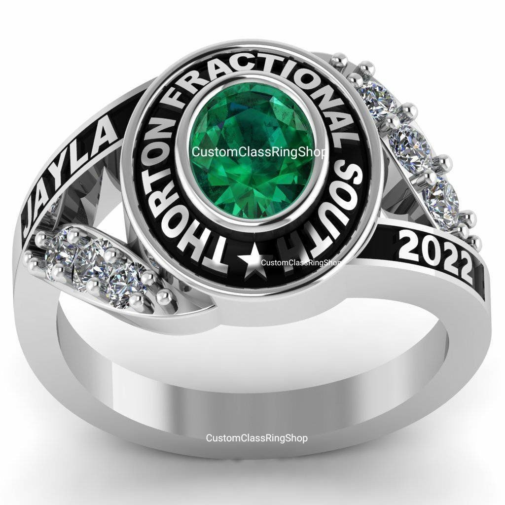 Elegant Oval School Ring for Her, Handmade 925 Sterling Silver - Image 4