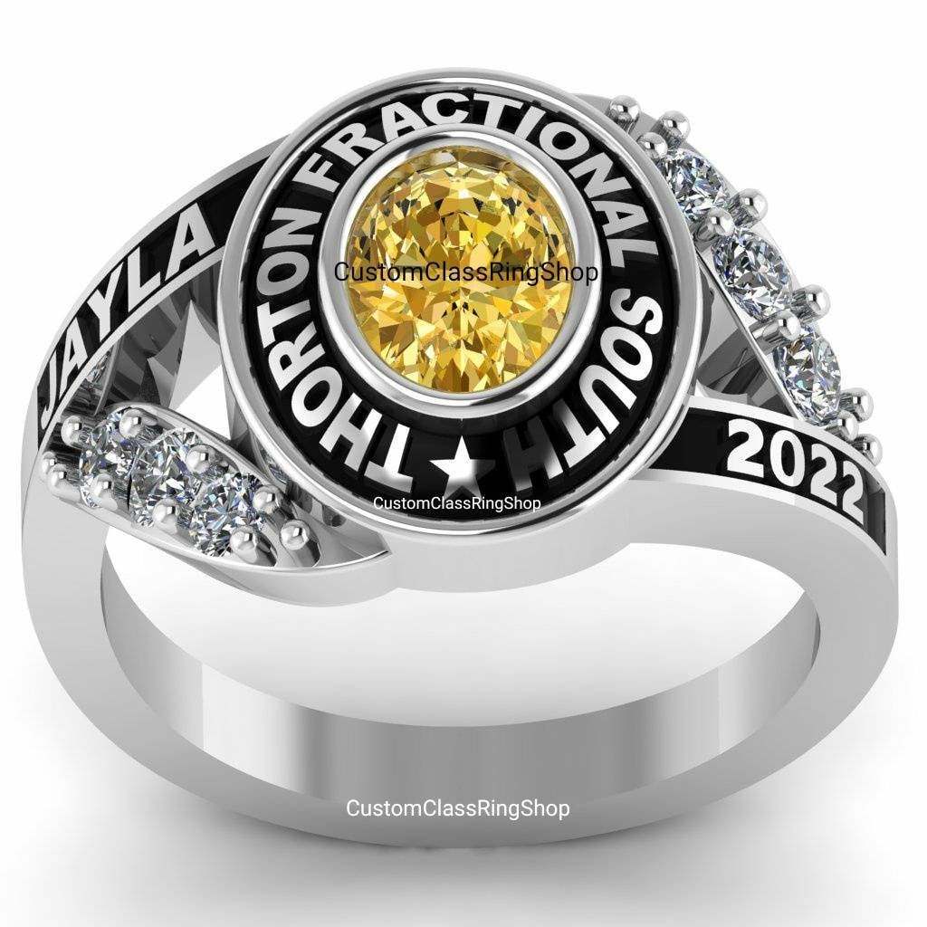 Oval Graduation Ring for Daughter, Personalized 925 Silver Gift - Image 4