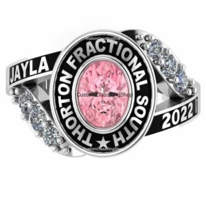 Timeless Oval College Ring, Personalized Sterling Silver Grad Gift