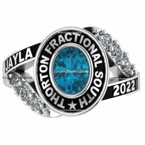 Oval Senior Ring, Personalized Sterling Silver Graduation Keepsake
