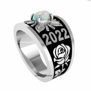 Opal Class Ring for Women, RimRock Sterling Silver Graduation Gift