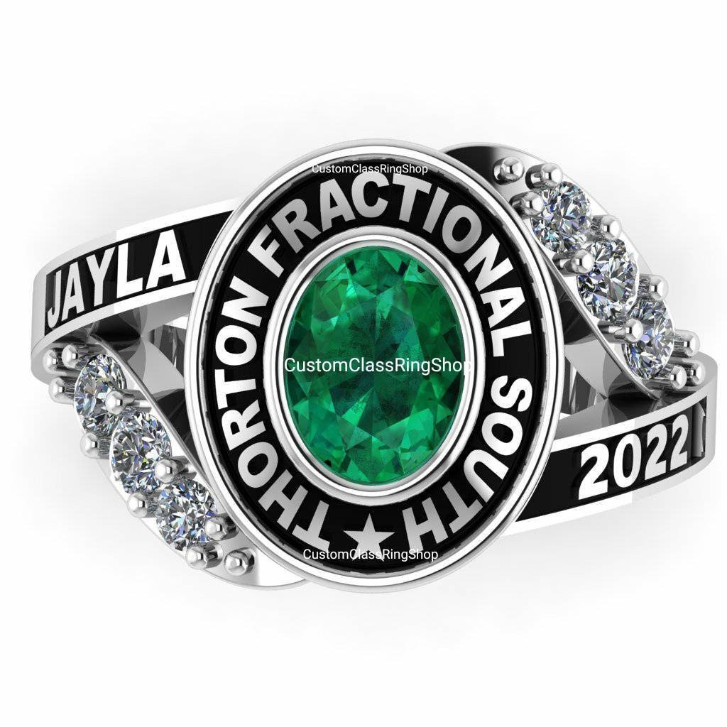 Elegant Oval School Ring for Her, Handmade 925 Sterling Silver
