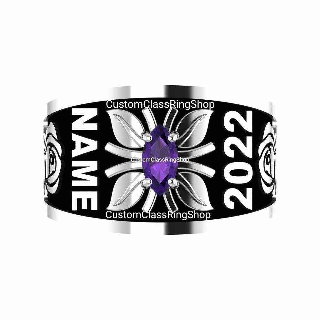 Marquise Ring with Class Year Engraving, 925 Silver Graduation Gift - Image 7