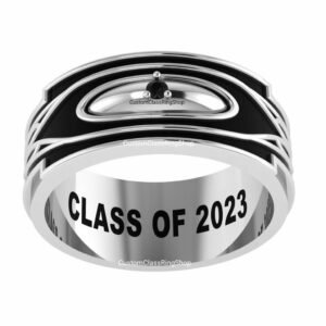 Heart Accent College Ring, Solid Gold or Sterling Silver Gift