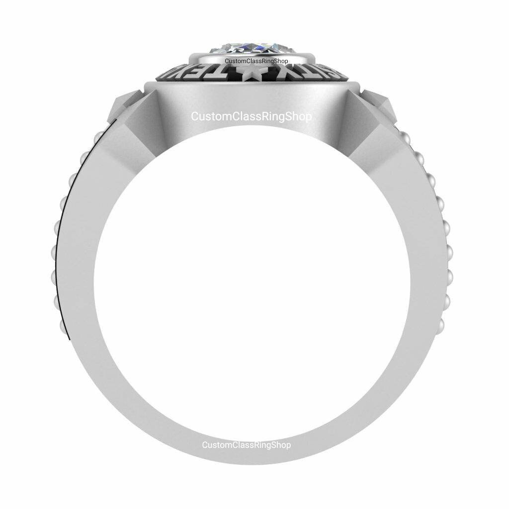 Oval Class Ring for Her, Personalized 925 Silver Graduation Gift - Image 5