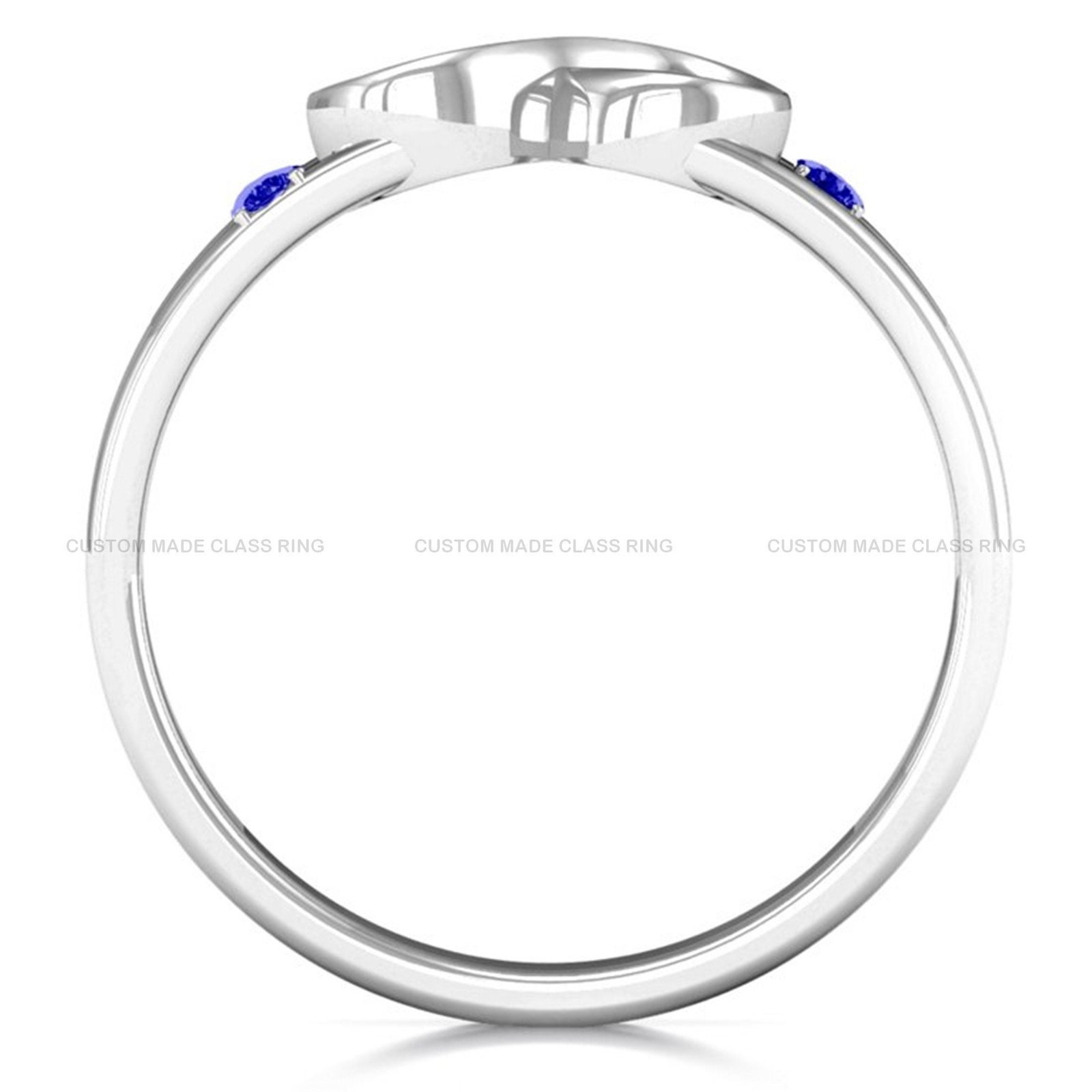 Infinity Class Ring for Men, Two Stone Band in 925 Silver - Image 3