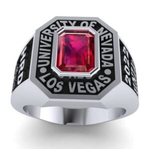 Contemporary Senior Ring for Her, Modern 925 Silver Class Ring